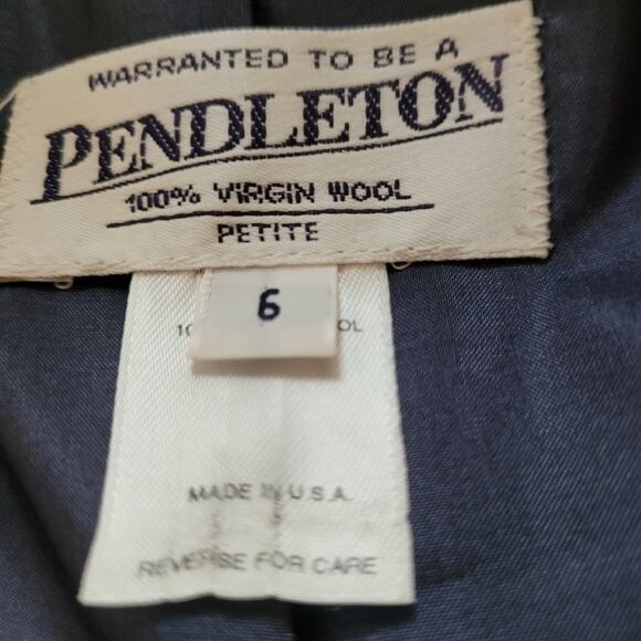 Pendleton 100% Wool Tartan Plaid Single-Button Blazer Jacket - Sz 6 Petite - Picture 5 of 6